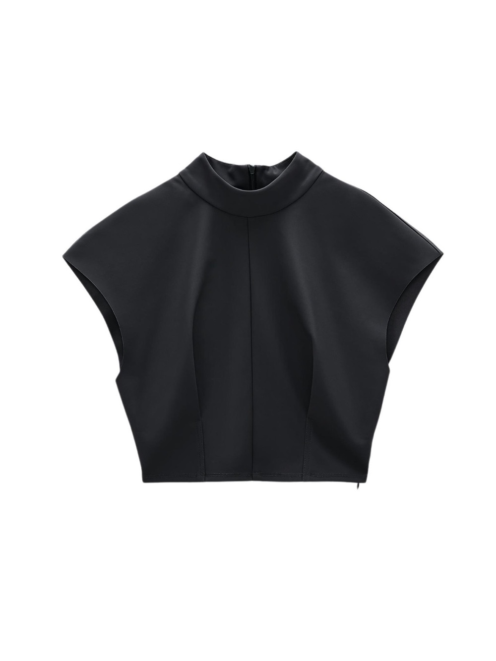 Zara Dark Gray Sleeveless High-Neck Top